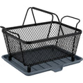 Jrtxf Rectangular Diamond Mesh Draining Basket with Slate Drip Tray - Product view